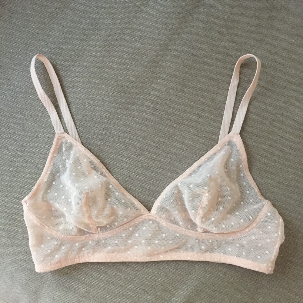 Madewell Swiss Polka Dot Mesh Bralette